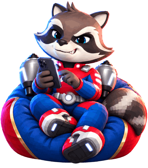 BetFury mascot using the mobile app