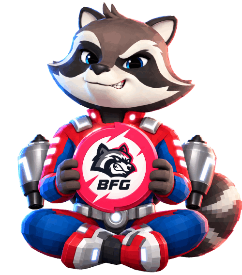 BetFury mascot holding a BFG token